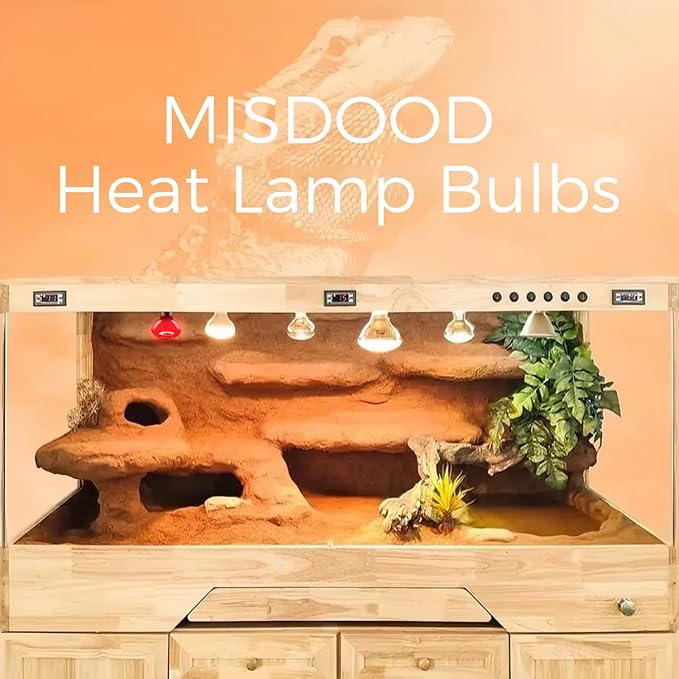 Reptile Heat Lamp 100W, Intense UVA Basking Light Bulbs, Flat-Base Heat Emitter, Heat Lamp Bulb for Reptile Chick 2 Pack