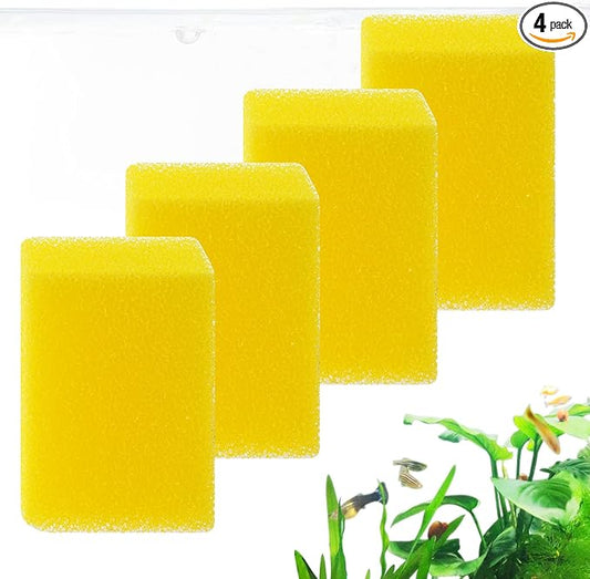 FEDOUR 4PCS Replacement Aquarium Biochemical Sponge for 15W Aquarium Filter, Aquarium Filter Sponges for Replacement