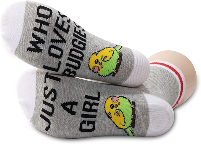 G2TUP 2 Pairs Budgie Lover Gift Just A Girl Who Loves Budgies Socks Parakeets Budgie Bird Lover Socks Budgies Mom Gift