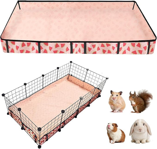 Waterproof Guinea Pig Cage Liners, Washable & Reusable Small Animal Cage Mat, for Rabbit, Hamster, Chinchilla, Hedgehog (Watermelon),C&C 24x48 inches