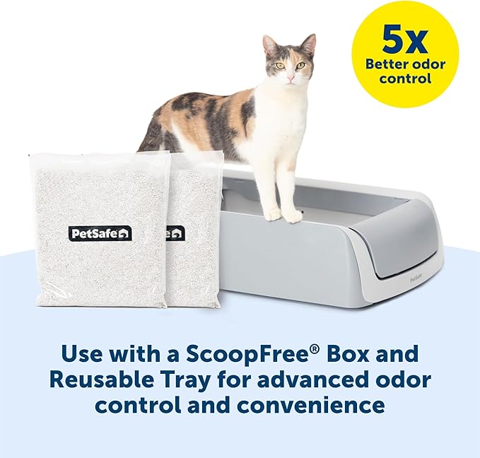 PetSafe ScoopFree Non-Clumping Natural Cat Litter, No Chemicals, Dyes or Fragrances, 4.2 Lb Bag, Pack of 2