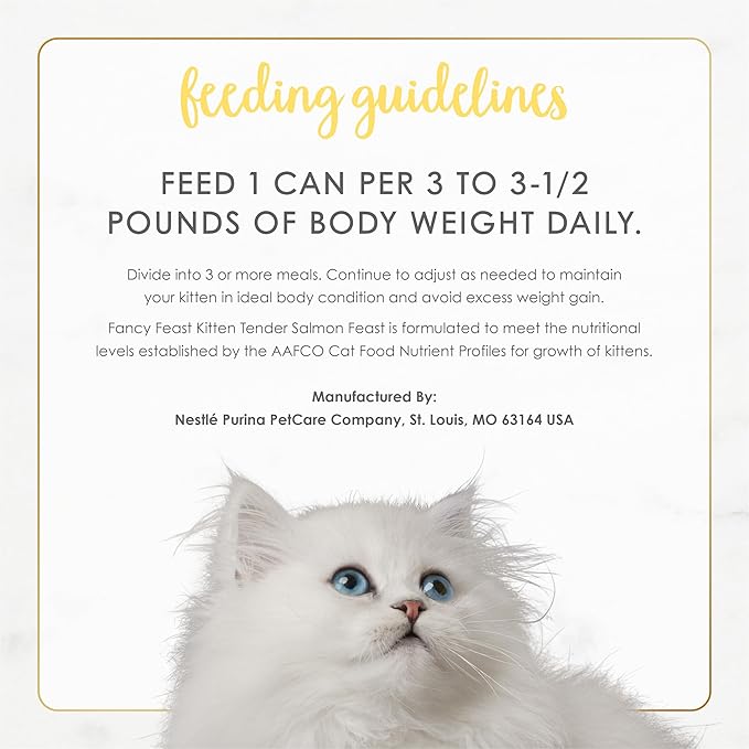 Purina Fancy Feast Kitten Tender Salmon Feast Wet Kitten Food - (Pack of 24) 3 Oz. Cans