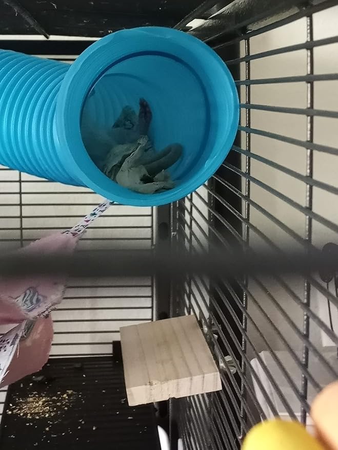 Plastic Hamster Tunnels,Small Animal Tubes,Foldable Exercising Training Ferrets Fun Tunnel Hamsters Hideout Tube 15 Pcs Pet Chew Toys for Guinea Pigs Chinchillas Rats Gerbils (Blue)