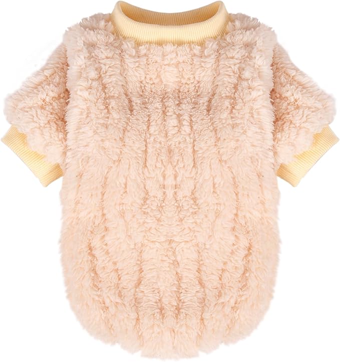 FabriCastle Dog Sweater, 3-Pack Dog Clothes, Ultra Soft and Warm Pet Jackets XXS XS for Small Dogs Girl & Cats, Winter Pet Apparel Costumes Outfits (Ivory,Pink,Coral, Small)