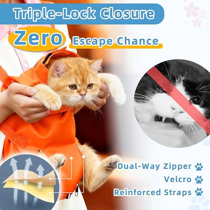 Waterproof Cat Grooming Restraint Bag - Anti-Scratching for Claw Care & Nail Trimming, Ideal for Cat Medical Examination (Blue, M)