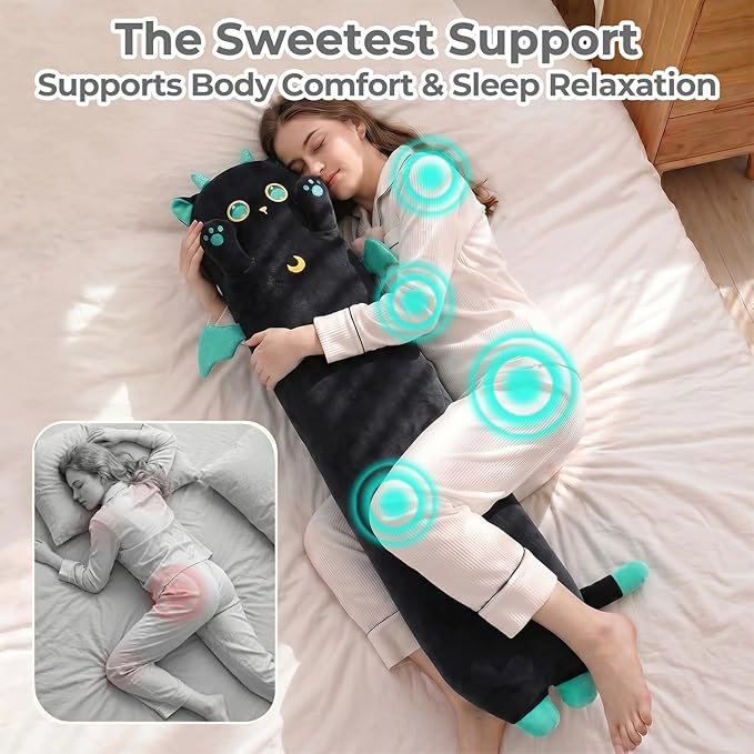 Mewaii Long Cat Plush, 5 Sizes, 120% Extra Filling Giant Plushness Kids Body Pillow, Kawaii Cute Big Eyes Stuffed Animal Plushie, Big Long Body Pillow Gift for Girls 36'