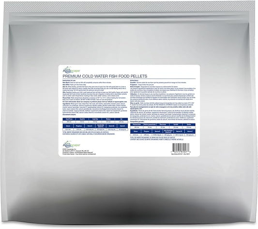 Aquascape 81047 Premium Cold Water Fish Food Pellets for Large Pond Fish, Large Pellet, 11 Pounds