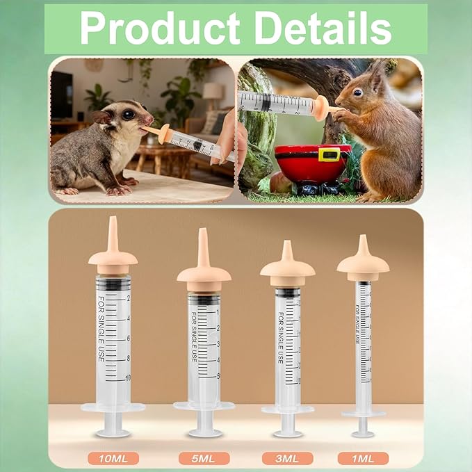 Pet Nursing Kit – Kitten Bottle Feeding Set with Nipples, Syringes, and Formula Dispenser for Newborn Puppies, Kittens, Baby Squirrels, and Other Small Animals
