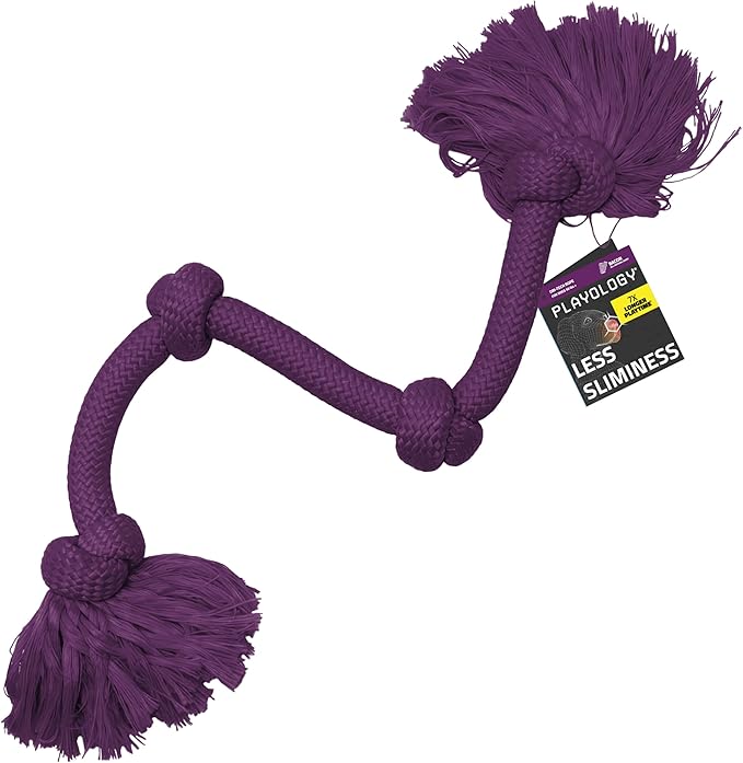 Playology Dog Toys | Dri-Tech Rope Tug of War Dog Toy for Tough Chewers | Bacon Scented Mega Size Tug Rope Toys for Extra Large Dogs