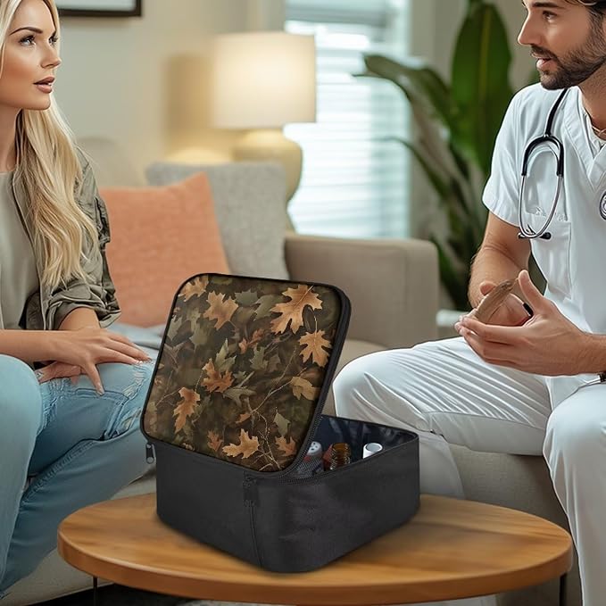Rnyleeg Hunting Camo First Aid Bag Empty Large Portable First Aid Kit for Home Emergency Medical Kit for Business, Camping, Car, Office, Travel Medical Bag