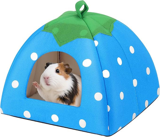 Guinea Pig Hideout Warm Fleece Small Animal Bed Washable Pet Cushion Winter Warm Sleeping Nest for Hamster Rabbit Chinchilla