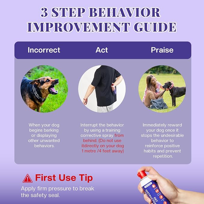 AIMSEIZE Dog Behavior Training Spray: 90ml Large Capacity Hissing Dog Corrector to Stop Barking and Jumping, Citronella Scented Pet Deterrent for Dogs, Safe and Humane Training Tool