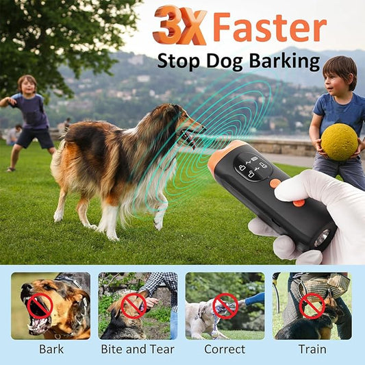 Dog Bark Deterrent Devices, 35FT Range Ultrasonic Anti Barking Device for Dogs, 3X Barks No More Indoors Neighbor Outdoors Safe & Humane Compact Box Bark Control for Dog Behavior Correct