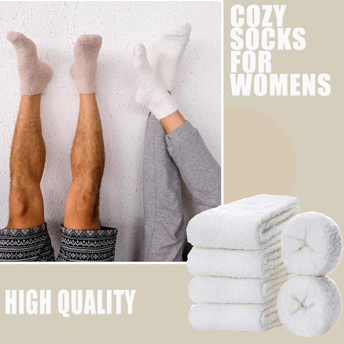 Ginmewrae Women Fuzzy Socks Cozy Soft Fluffy Cute Animal Slipper Socks Sleeping Warm Socks Christmas Gift for Girls