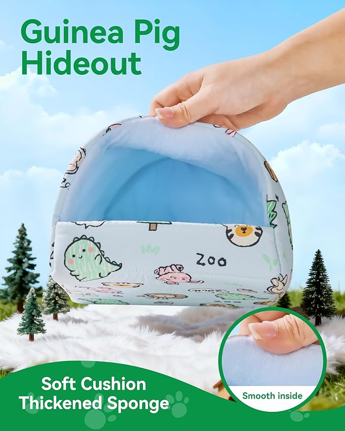2 PCS Guinea Pig Hideout Guinea Pig House Guinea Pig Bed, Washable Hamster House Small Animal Cage Accessories for Mouse Chinchillas Hamsters Hedgehogs Ferrets Bearded Dragons and Rats