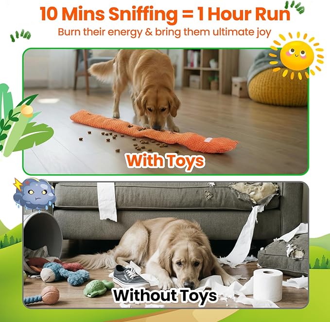 HGB Large Squeaky Dog Puzzle Toy for Boredom & Teething, Tough Interactive Dog Chew Toys for Snuffle Foraging & Treat Dispensing IQ Training, Ideal for Large Medium Small Dogs to Keep Them Busy