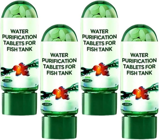 Powerful Aquarium Water Purification Tablet,Water Purification Tablets for Fish Tank,Remove All Kinds of Turbidity from Fish TankWater (4PC)