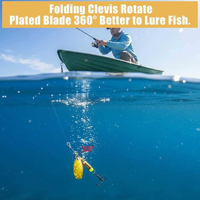 120 PCS Fishing Clevis Easy Spin U-Shaped Brass Links, Quick Changing Fishing Spinner Clevis Spinnerbait Spinner Blade for Lure Making Fish Freshwater Saltwater