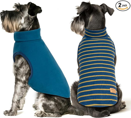 KYEESE 2Pack Dog Sweater Pullover Dog Sweaters for Small Dogs Male Warm Pet Coats Stretchy Pets Clothes Soft Pet Sweatshirt Turtleneck Dogs Clothes