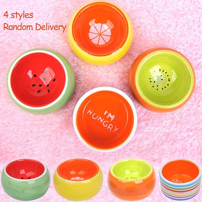 kathson Hamster Bowl Ceramic Small Animal Water Bowl Prevent Tipping Moving and Chewing Food Dish for Guinea Pig Gerbil Ferret Syrian Hamster Chinchilla Rat Hedgehog Bunny (3 Pcs)