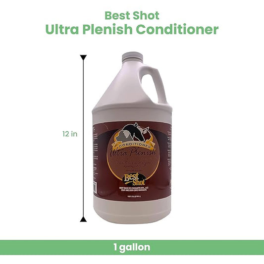 Best Shot Ultra Plenish Conditioner, Coat Release Technology, Ideal Pet Grooming Supplies, Moisturizing Conditioner for Dogs, Cats, and Horses, 1 Gallon