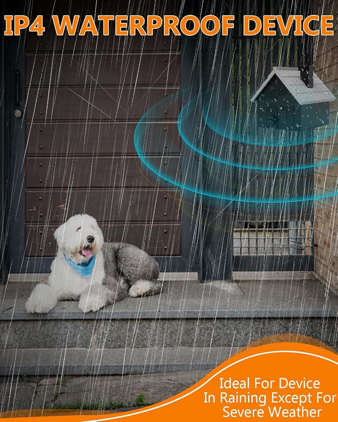 Dog Barking Control Devices, Anti Barking Device Ultrasonic Dog Barking Deterrent with 4 Modes, Stop Barking Dog Devices Up to 50 Ft Range, 2 in 1 Weatherproof Bark Control Device Outdoor Indoor | Multi-distance Intelligent Detection，Correct Bad Behavi...