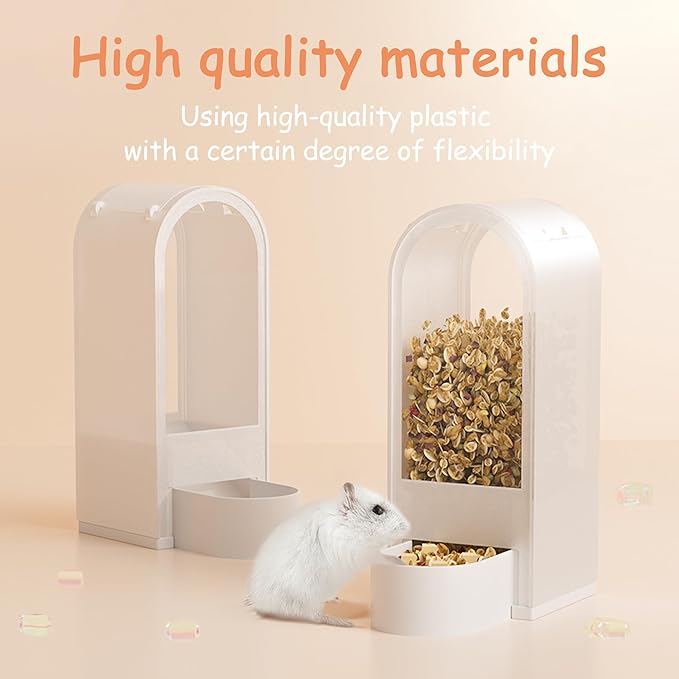Hamsters Feeder Small Animals Automatic Dispenser Acrylic Clear Pet Feeding Device for Dwarf Hamster