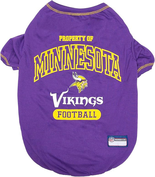 NFL Minnesota Vikings Dog T-Shirt for Pets, Size X-Large. Officially Licensed Pet Shirt with Team Logo, Soft Stretchable Comfort Fit Apparel for Dogs & Cats