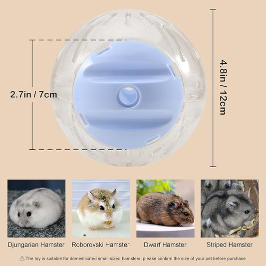 3-in-1 Hamster Ball 4.8 Inch Detachable Hamster Wheel Racing Car Toy