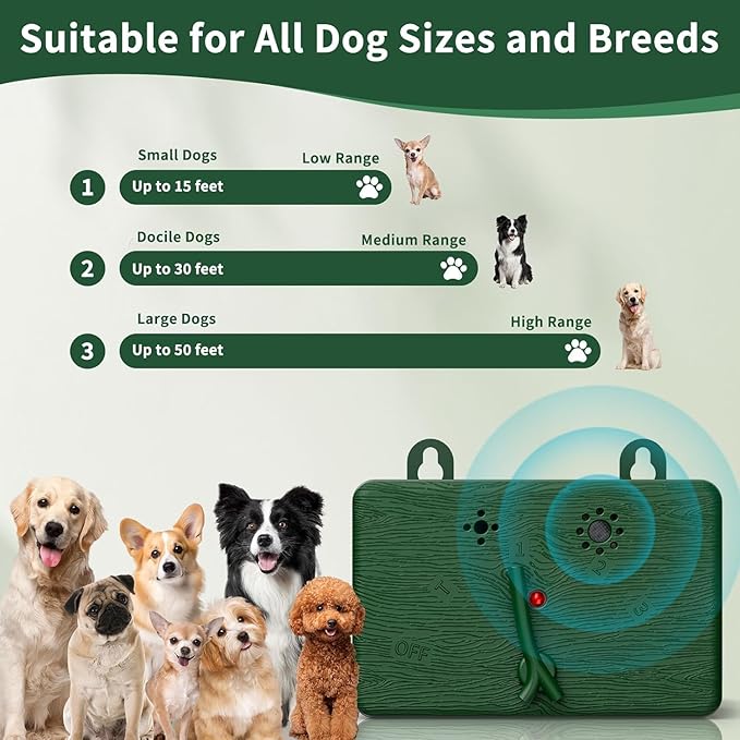 Anti Barking Device for Dogs Outdoor, Anti Barking Device for Dogs,Ultrasonic Bark Control Device for Yard Fence, Bark Deterrent for Neighbor Dogs, Dog Silencer, Humane Bark Stopper for Indoor Outdoor