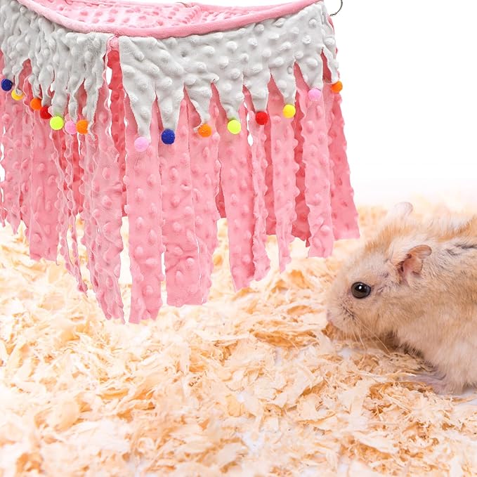 PRETYZOOM Small Pet Tent Hamster Hideout Cage Corner Hammock Square Hanging Shelter for Guinea Pigs and Rats