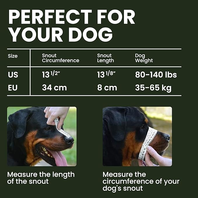 BRONZEDOG Dog Muzzle Adjustable Durable Metal Wire Basket for Large and Extra Large Dogs with Leather Straps Breathable, Drinkable, Adjustable, Training, Prevents Biting (PVC, Rottweiler)