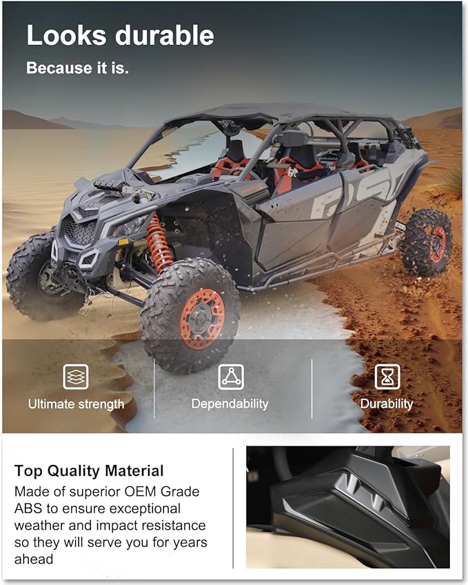 KIWI MASTER Rear Cage Trim Covers for 2017-2026 Can-Am Maverick X3/ Max Accessories, OEM Replacement # 705010335 705010336, Black, Pair