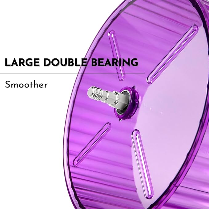 Silent Hamster Wheel 8.3inch Adjustable Height Turtle Wheel Turtle Tank Accessories Dwarf Hamster Quiet Wheel, Hedgehog Wheel, Gerbil Wheel, Small Pet Exercise Wheels (Purple)
