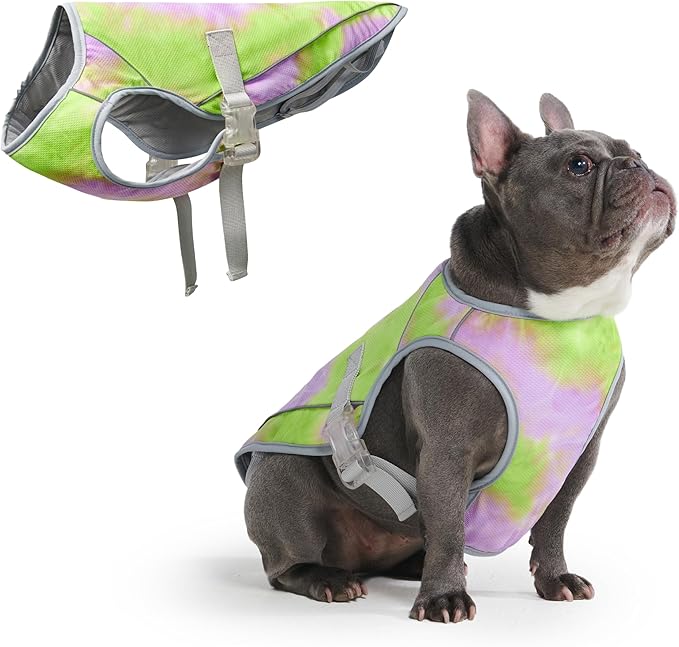 Spark Paws Dog Cooling Vest - SPF 50 UV Sun Protection - Summer Heat Relief Gear for Dogs, Lightweight, Evaporative Cooling - Dog Anxiety Relief Vest During Hot Days - Neon Purple - Size 2XL