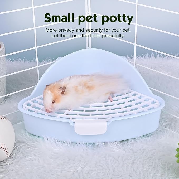 RUBYHOME Triangle Potty Trainer Corner Litter Bedding Box Pet Pan for Baby Rabbit, Chinchillas, Small Guinea Pigs, Ferret, Galesaur