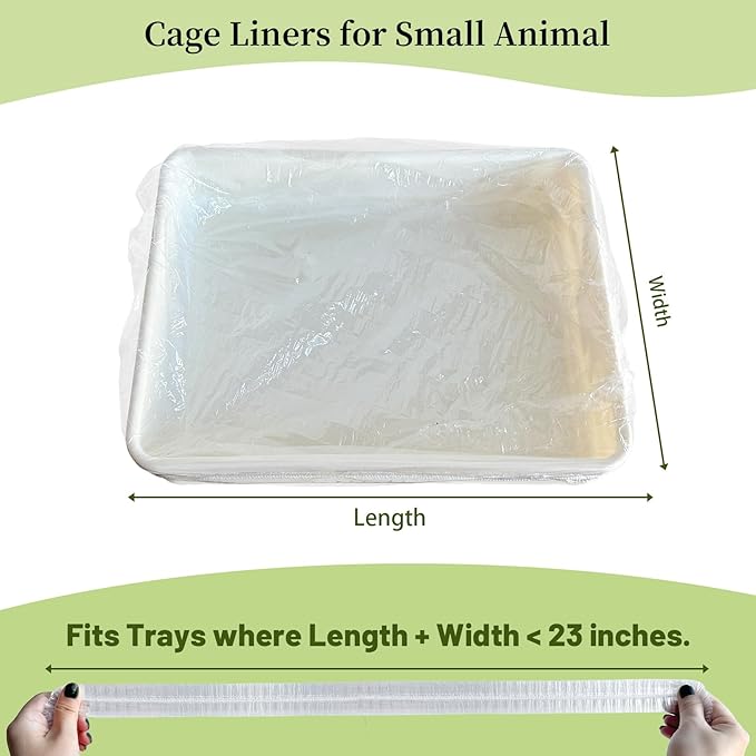 Disposable 50 pcs Small Animal Cage Liners, Rabbit Tray Film Liner Bunny Litter Pan Bags Guinea Pig Cage Toilet Plastic Film for Bird Hamster Chinchilla Hedgehog