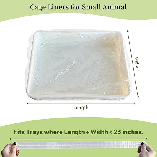 Disposable 50 pcs Small Animal Cage Liners, Rabbit Tray Film Liner Bunny Litter Pan Bags Guinea Pig Cage Toilet Plastic Film for Bird Hamster Chinchilla Hedgehog