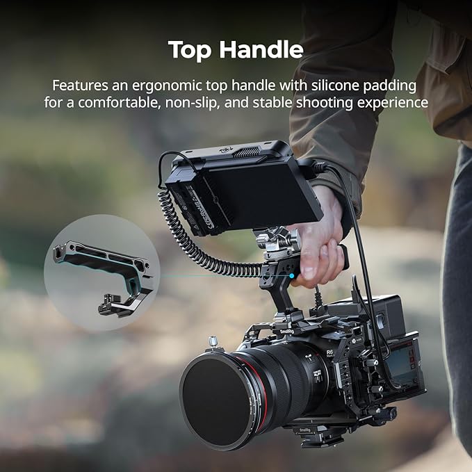 SmallRig Camera Cage Kit for Canon R6 Mark III with Top Handle and Cable Clamp, HawkLock NATO Rails, Quick Release Plate for Arca, Compatible with DJI RS 3 / RS 3 Pro/RS 4 / RS 4 Pro-5955