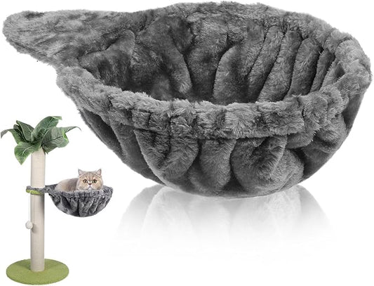 Toddmomy 1pcs Cat Tree Hammock 17 Inch Round Deep Basket Replacement Cat Nest Soft Plush Hammock Bed for Tower Comfortable Resting Space