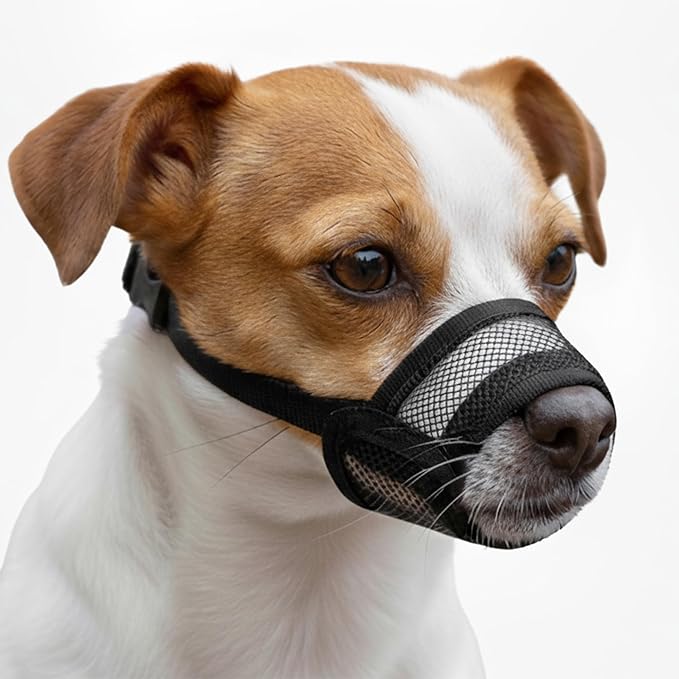 Dog Muzzle for Small Dogs - Soft Air Mesh Small Dog Muzzle | Perfect for Barking and Biting Prevention | Puppy Mussels for Grooming Allows Panting & Drinking