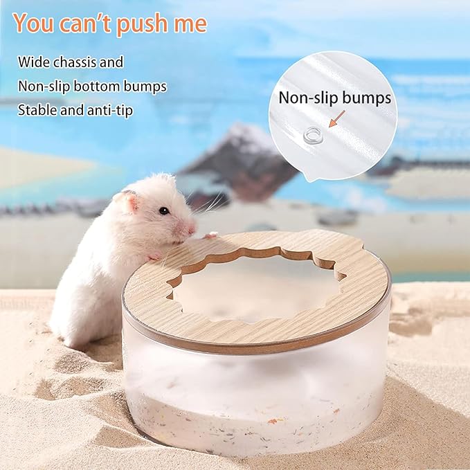 Marchul Hamster Sand Bath Container, Hamster Sand Bath Box with Cleaning Scoop, Transparent Hamster Bathtub Bathroom Toilet, Easy to Clean, Hamster Litter Box for Dwarf Hamster, Syrian Hamster, Gerbil