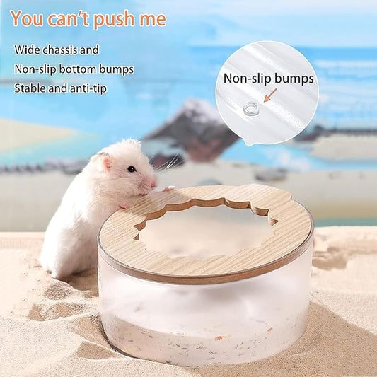 Marchul Hamster Sand Bath Container, Hamster Sand Bath Box with Cleaning Scoop, Transparent Hamster Bathtub Bathroom Toilet, Easy to Clean, Hamster Litter Box for Dwarf Hamster, Syrian Hamster, Gerbil