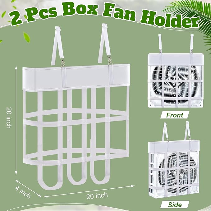 Tessco for you 2 Pcs Box Fan Holder Horse Stall Classic Fan Bag Hanging Web Holder Nylon Box Hay Bag Horse Accessories (White)