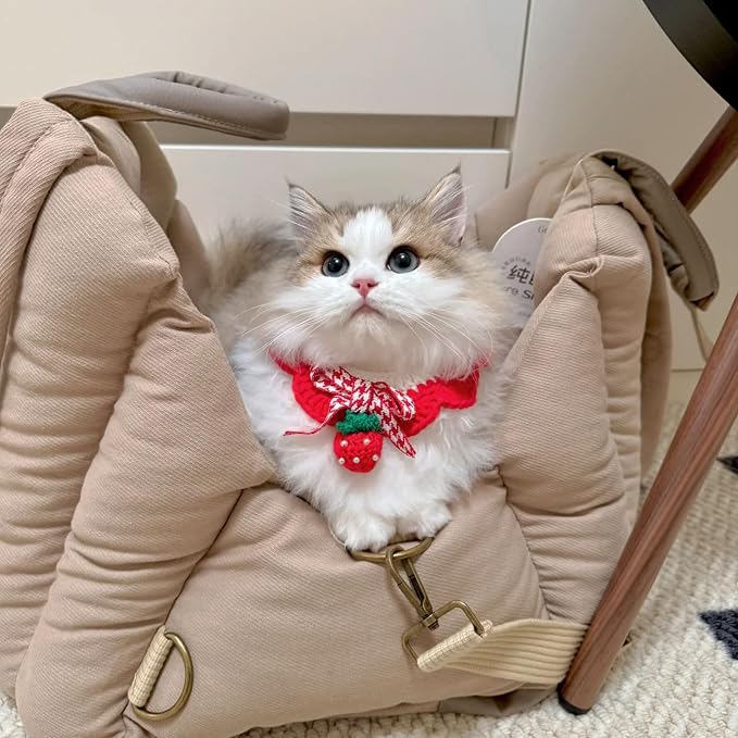Elegant Lace Cat Collar with Cute Bow,Cat Collar with Bow Tie,Pet Lace Bib Collar with Cute Bow,Cat Princess Costumes,Red,1 Piece ﻿