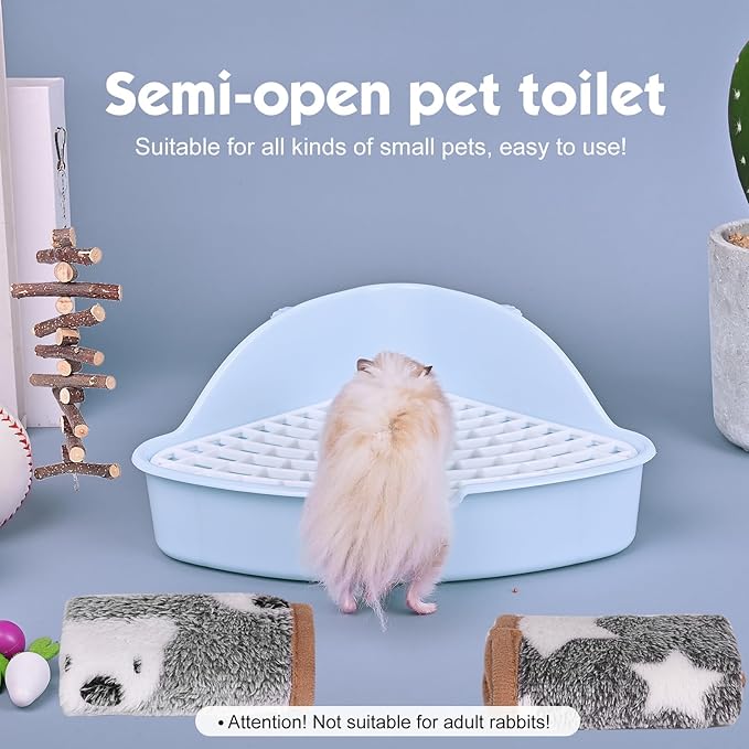 RUBYHOME Triangle Potty Trainer Corner Litter Bedding Box Pet Pan for Baby Rabbit, Chinchillas, Small Guinea Pigs, Ferret, Galesaur