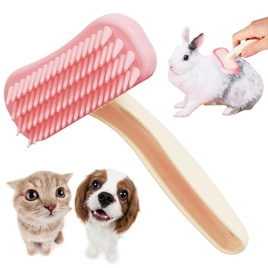 Pet Grooming Comb, Silicone Remover Brush, Soft Shedding Hair Cleaner Tool For Cat Rabbit Hamster Small Animal Massage Bath Cleaning Grooming Care Home Indoor Use Accessory