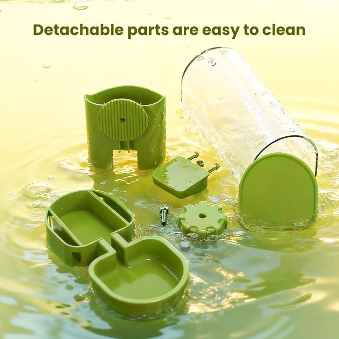 Rabbit Water Bottle for Cage Crate, 29oz No Drip Hanging Automatic Pet Water Dispenser for Small Animal Guinea Pig Bunny Chinchilla Ferret Hedgehog Puppy Cat (Green)