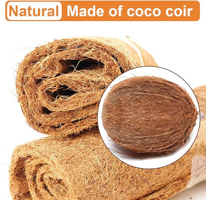1 Pcs Reptile Carpet - 15.7" x 39.4" Natural Coconut Fiber Mat for Tortoise Bedding, Pet Terrarium Liner for Lizard, Turtle, Snake, Bearded Dragon, Gecko