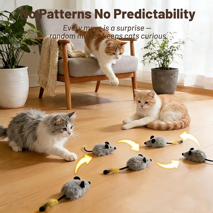 Interactive Remote Control Cat Toy with Random Movement – USB Rechargeable Cat Mouse Toy, Automatic Electric Mouse for Indoor Cats, Keeps Cats Active & Entertained